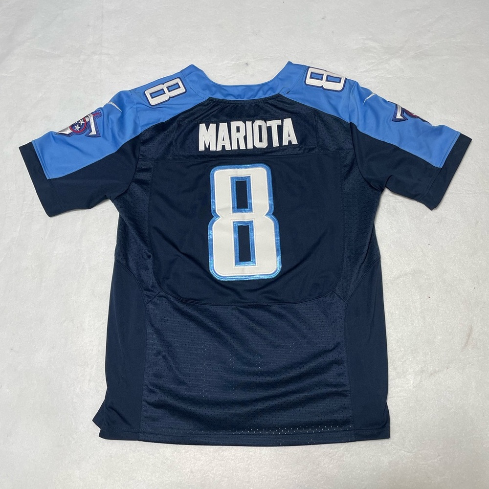 Tennessee Titans (Marcus Mariota) Jersey NFL Nike Stitched Navy Blue